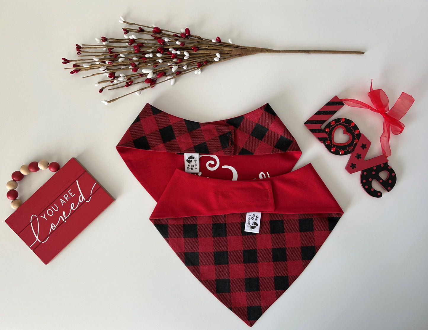 Buffalo Check - Heart Paws Reversible Pet Bandana