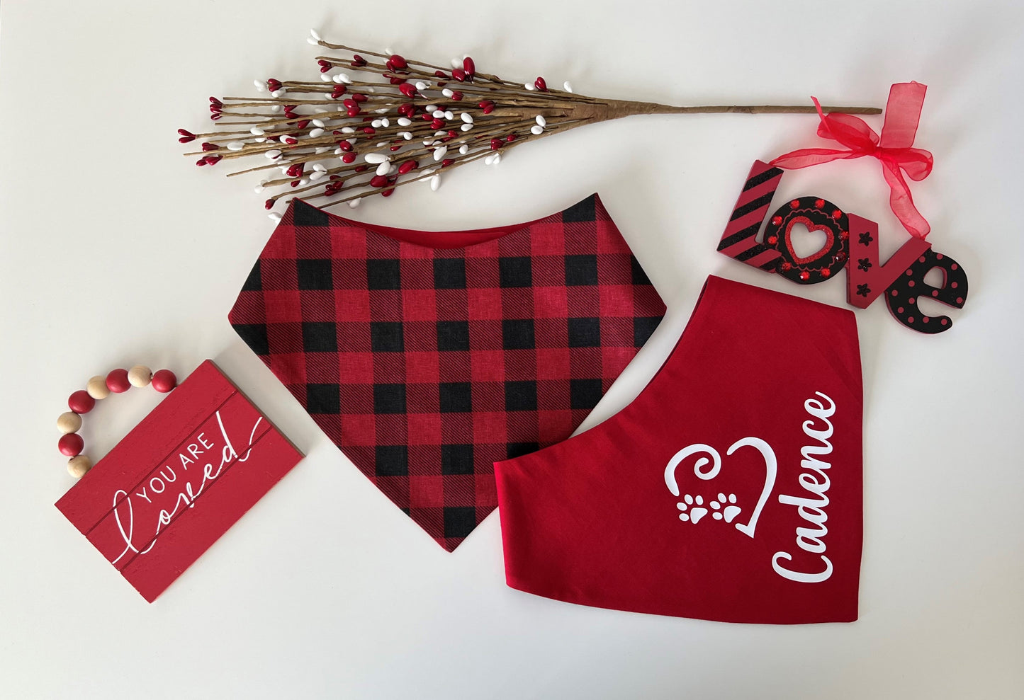 Buffalo Check - Heart Paws Reversible Pet Bandana