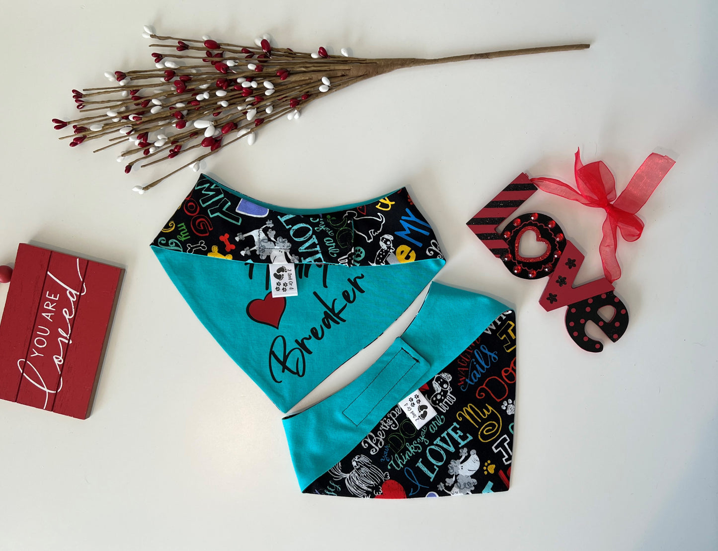 Dog Love - Heart Breaker Reversible Pet Bandana