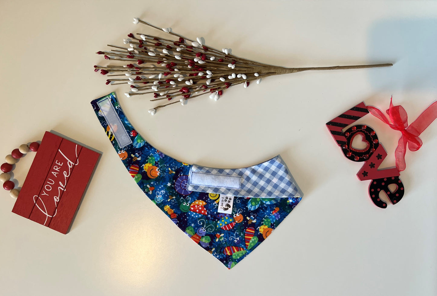 More Than Bees - Checks - Reversible Pet Bandana