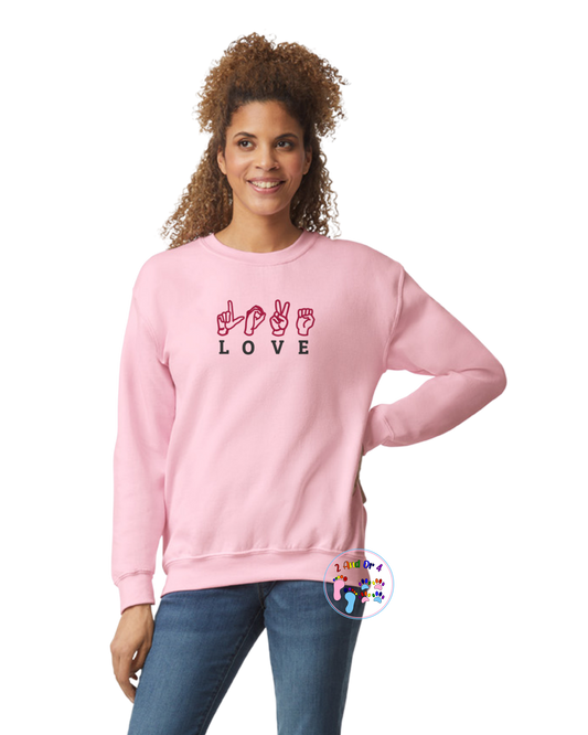 Embroidered ASL-Love Adult Unisex Sweatshirt