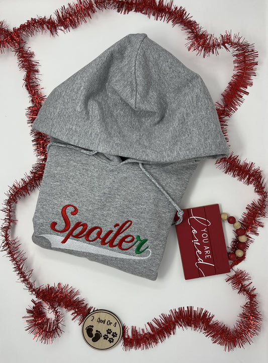 Embroidered Holiday "Spoiler" Adult Unisex Hoodie