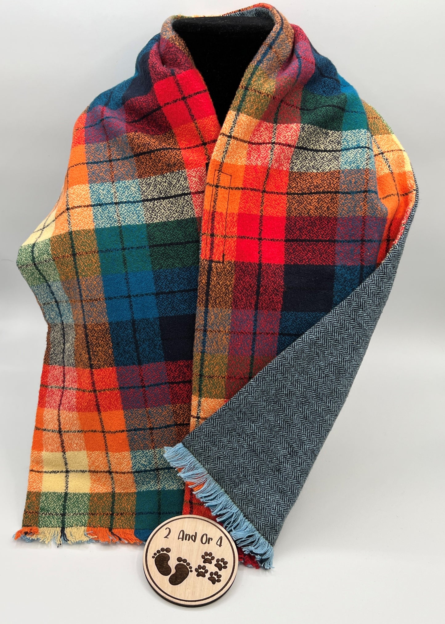 Autumn Skies Plaid Dining Scarf