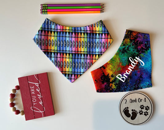Crayons - Paint Splatter - Reversible Pet Bandana