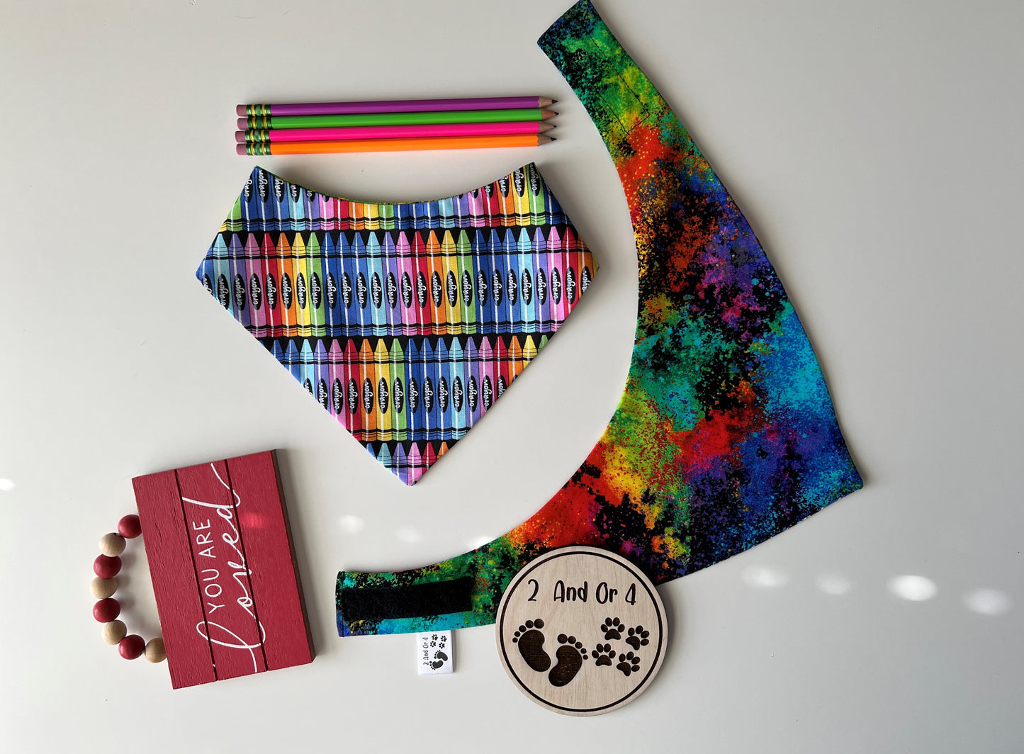 Crayons - Paint Splatter - Reversible Pet Bandana