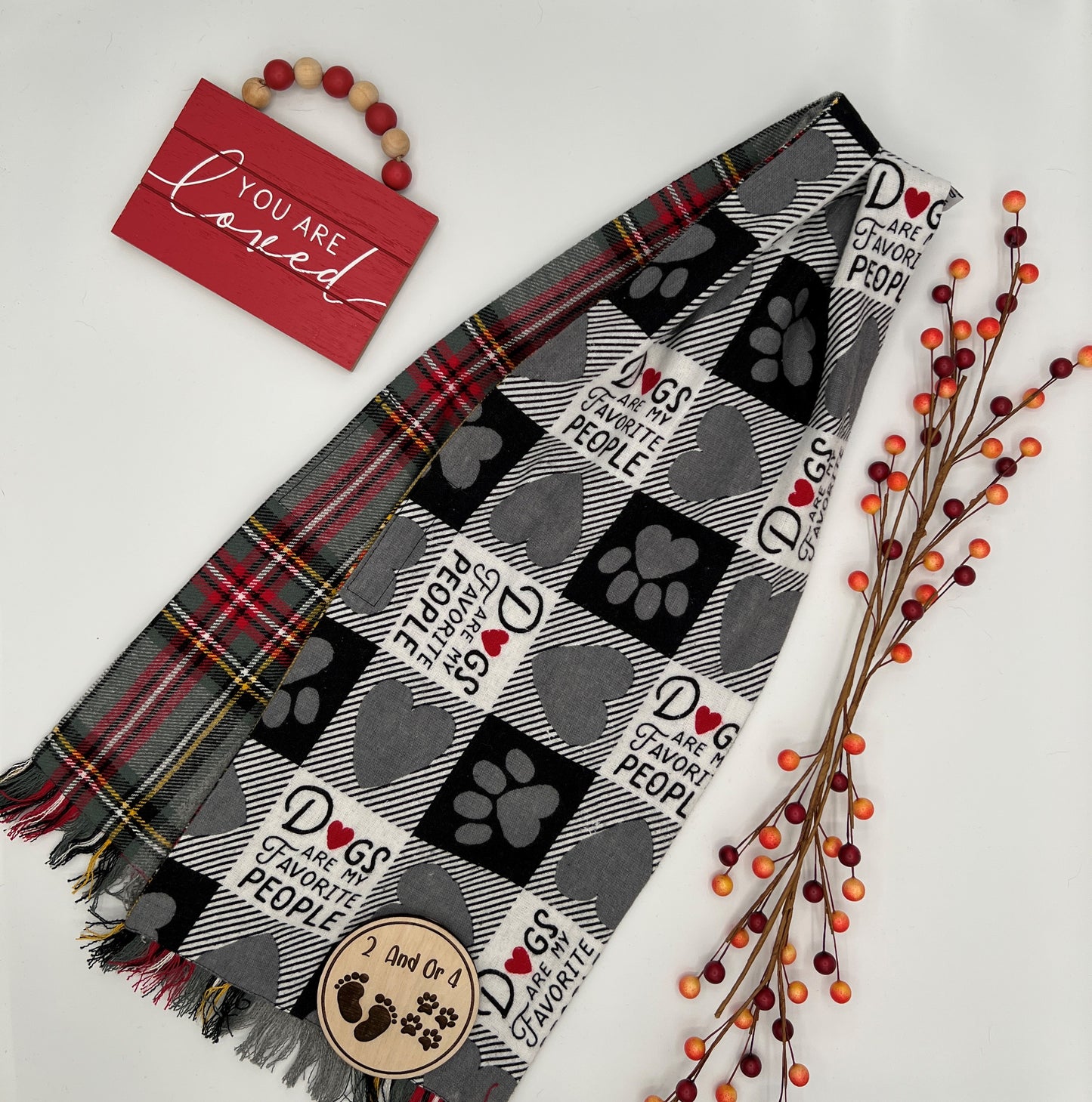 Doggie Gray Dining Scarf