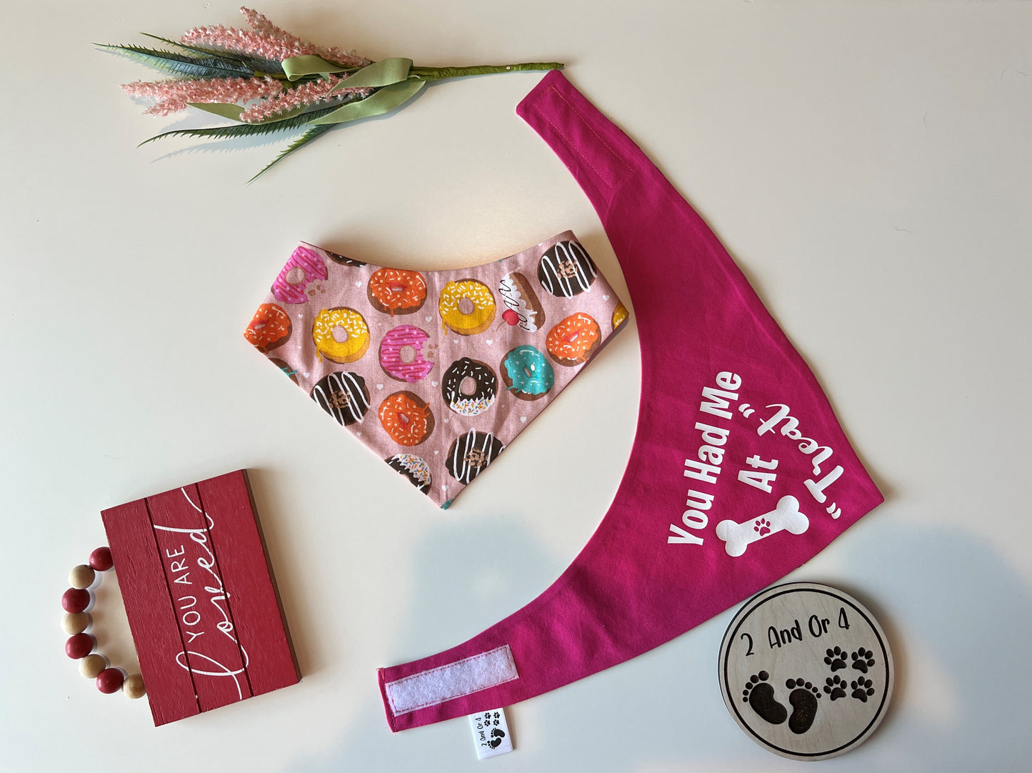 Donut Float - You Had Me-Pink - Reversible Pet Bandana