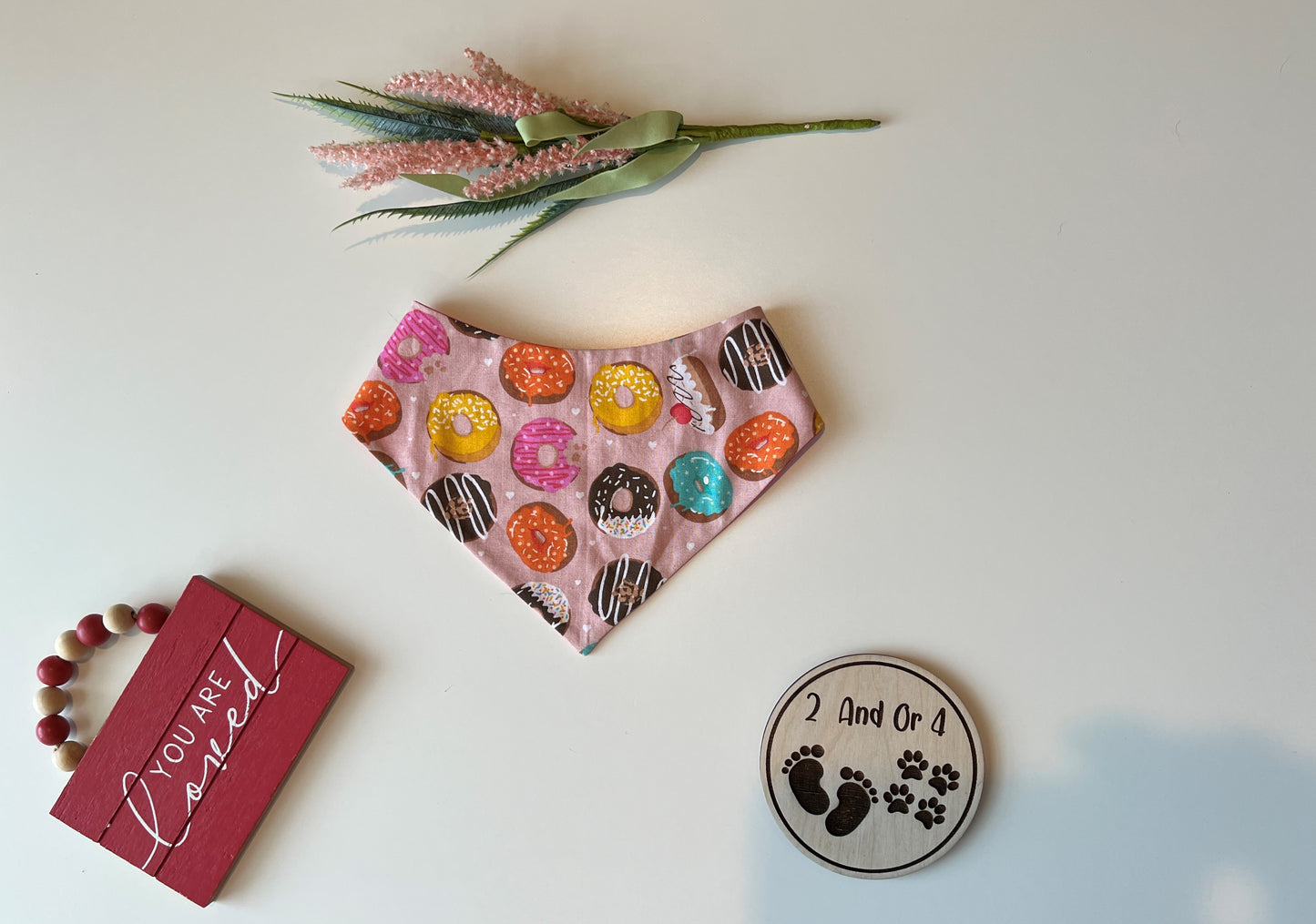 Donut Float - You Had Me-Pink - Reversible Pet Bandana