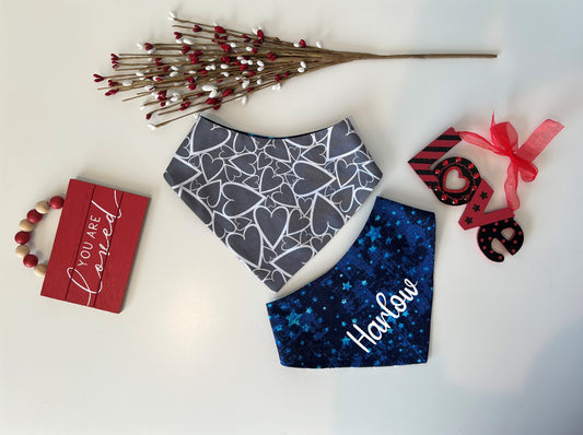Hearts - Night Stars Reversible Pet Bandana
