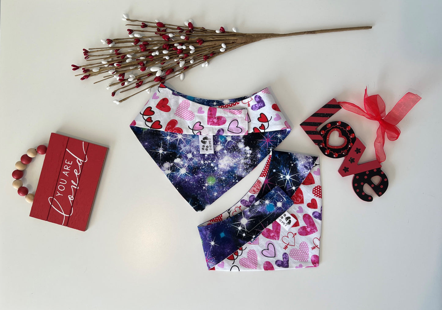 Cosmic - Hearts  Reversible Pet Bandana