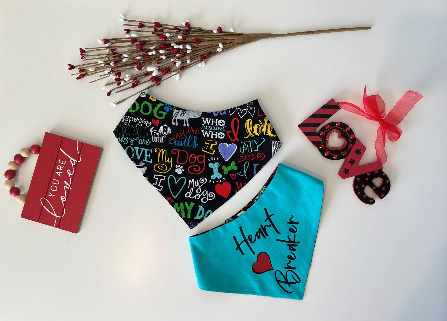 Dog Love - Heart Breaker Reversible Pet Bandana