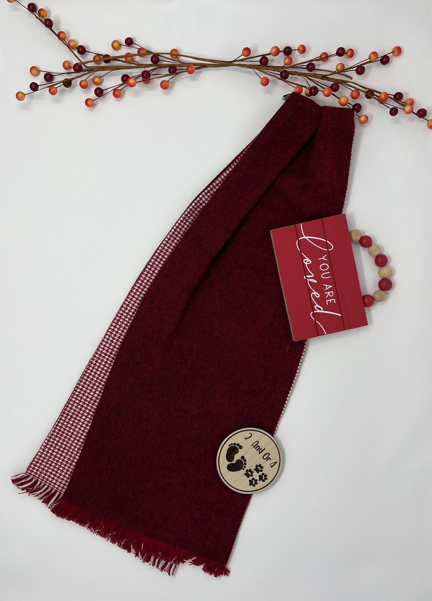 Cherry Check Dining Scarf