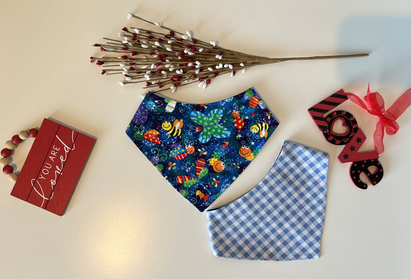 More Than Bees - Checks - Reversible Pet Bandana