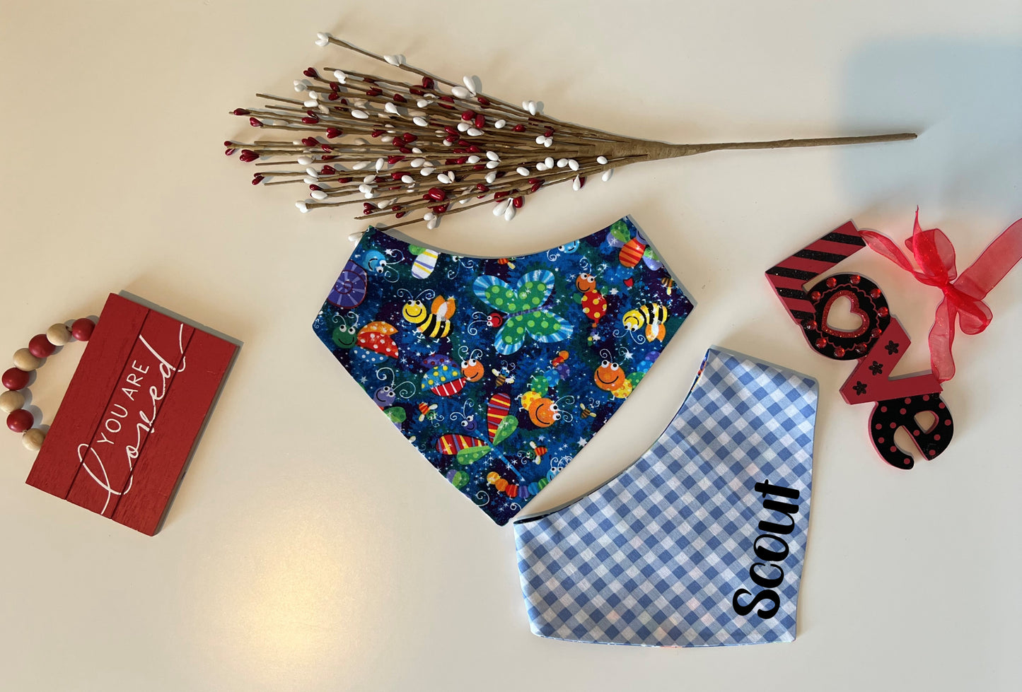 More Than Bees - Checks - Reversible Pet Bandana