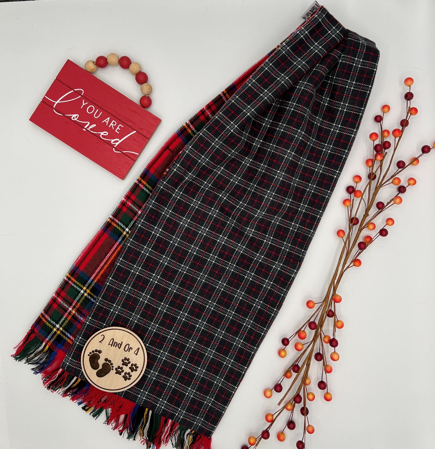 Scottish Christmas Plaid Dining Scarf